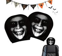 Headrest Covers for Vehicles | Halloween Scary Face Headrest Covers - Gentle Car Accessories for Women Men Family Commuters