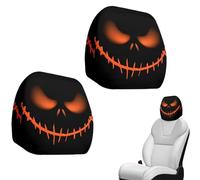 Headrest Covers Halloween - 2 Pieces, Spooky Seat Headgear, Car Headrest Covers | Head Rest Cover for All Vehicles, Suvs, Auto Drivers Halloween Decorations Road Trips