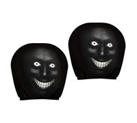 Headrest Covers with Clumsy Expression Strong Polyester Component for Friend & Family Automotive Pillow Case Halloween