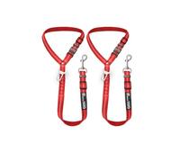 Headrest dog car seat belt 2 Pack Adjustable Durable Headrest Seat belt Pet Dog Car Safety Harness Restraint with Elastic Nylon Bungee Buffer Red