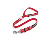 Headrest Dog Car Seat Belt Adjustable with Elastic Bungee Buffer Durable Headrest Pet Car Safety Harness Restraint (Red)