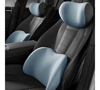 Headrest Lumbar Support Cushion Set for Audi A5 COUPE 2door B9 2017-2023, Car Seats 2-in-1 Ergonomic Memory Foam Pillows with Adjustable Strap,Blue