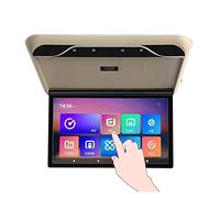 Headrest Monitor for Cars Back Seat Car Roof Mount Monitor HD 1080P 19 Inch Ceiling Mount Flip Down Overhead Screen MP5 Multimedia Player WIFI/Bluetooth Rear Entertainment System(Touch Screen Beige)