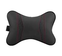 Headrest Pillow,Akozon Auto Accessories Leather Car Rest Cushion Seat Head Headrest Neck Rest Pillow Pad Support(Black leather red line) driver seat neck pillow