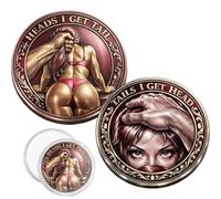 Heads and Tails Commemorative Coin,1 Pcs Funny Double-Sided Challenge Coins,Humor Prank Gifts for Couples Collectors,Date Night Ideas Special Occasions Birthdays Novelty Coins Gift