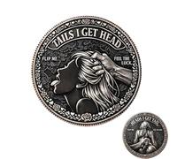 Heads I Get Tail/Tails I Get Head Commemorative Coin, Funny Decision Challenge Token for Couples Date Night Game Double Sided Lucky Novelty Gift, Adult Humor