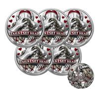 Heads I Get Tail/Tails I Get Head Commemorative Coin, Funny Decision Challenge Token for Couples Date Night Game Double Sided Lucky Novelty Gift, Adult Humor (#B5)