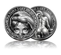 Heads I Get Tail/Tails I Get Head Commemorative Coin - Funny Double-Sided Lucky Token for Heads and Tails Game, Prank Gift for Date Night, Couples, Adults, Valentine’s Day (A)