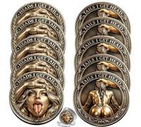 Heads I Get Tail/Tails I Get Head Commemorative Coin, Funny Heads and Tails Challenge Coin, Double-Sided Lucky Token, Decision Coins for Couples, Humor Prank Gift for Adults Date Night Ideas (5PC*#06)
