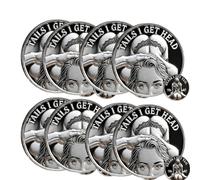 Heads I Get Tail/Tails I Get Head Commemorative Coin, Funny Heads and Tails Challenge Coin,Double-Sided Lucky Token for Date Night Ideas,Humor Prank Gifts for Valentine's Day (E-8PCS)