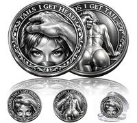 Heads I Get Tail/Tails I Get Head Commemorative Coin, Funny Heads and Tails Challenge Coin, Double-Sided Lucky Token for Date Night Ideas, Humor Prank Gift for Couples, Collectors (B)