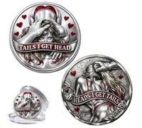Heads I Get Tail/Tails I Get Head Commemorative Coin, Funny Heads and Tails Challenge Coin, Double-Sided Lucky Token, Decision Coins for Couples, Humor Prank Gift for Adults Date Night Ideas (1PC*#01)