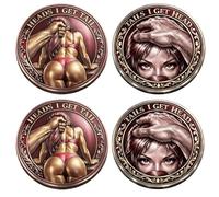 Heads I Get Tail/Tails I Get Head Commemorative Coin, Funny Heads and Tails Challenge Coin,Double-Sided Lucky Token for Date Night Ideas,Humor Prank Gifts for Valentine's Day (A-2PCS)