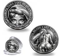 Heads I Get Tail/Tails I Get Head Commemorative Coin, Funny Heads and Tails Challenge Coin, Double-Sided Lucky Token, Decision Coins for Couples, Humor Prank Gift for Adults Date Night Ideas (1PC*#04)