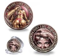 Heads I Get Tail/Tails I Get Head Commemorative Coin, Funny Heads and Tails Challenge Coin, Double-Sided Lucky Token, Decision Coins for Couples, Humor Prank Gift for Adults Date Night Ideas (1PC*#05)