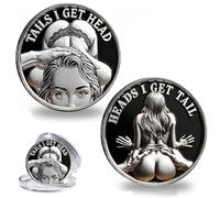 Heads I Get Tail/Tails I Get Head Commemorative Coin, Funny Heads and Tails Challenge Coin, Double-Sided Lucky Token, Decision Coins for Couples, Humor Prank Gift for Adults Date Night Ideas (1PC*#03)