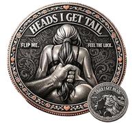 Heads I Get Tail/Tails I Get Head Commemorative Coin, Funny Heads and Tails Challenge Coin,Double-Sided Lucky Token for Date Night Ideas,Humor Prank Gifts for Valentine's Day (C-1PCS)
