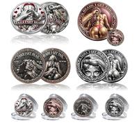 Heads I Get Tail/Tails I Get Head Commemorative Coin, Funny Heads and Tails Challenge Coin, Double-Sided Lucky Token, Decision Coins for Couples, Gift for Adults Date Night Valentine's (A+B+C+D 4PCS)