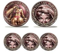 Heads I Get Tail/Tails I Get Head Commemorative Coin, Funny Heads and Tails Challenge Coin,Double-Sided Lucky Token for Date Night Ideas,Humor Prank Gifts for Valentine's Day (A-3PCS)