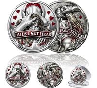 Heads I Get Tail/Tails I Get Head Commemorative Coin, Funny Heads and Tails Challenge Decision Coin, Double-Sided Cheeky Lucky Token, Humor Prank Gift for Adults Date Night Ideas