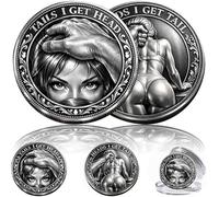 Heads I Get Tail/Tails I Get Head Commemorative Coin, Funny Heads and Tails Challenge Decision Coin, Double-Sided Cheeky Lucky Token, Humor Prank Gift for Adults Date Night Ideas
