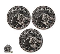 Heads I Get Tail/Tails I Get Head Commemorative Coin, Funny Heads and Tails Challenge Decision Coin, Double-Sided Sexy Flirtatious Lucky Token, for Valentine Anniversary Date Night (3pcs)