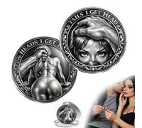 Heads I Get Tail/Tails I Get Head Commemorative Coin,Funny Heads and Tails Challenge Decision Coin,Humor Prank Gift for Couples,Double-Sided Lucky Token for Valentine Anniversary Date Night Ideas (D)
