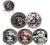Heads I Get Tail / Tails I Get Head Commemorative Coin, Funny Heads and Tails Coins, Double-Sided Challenge Token, Cheeky Adult Gift for Date Night, Couples Pranks & Valentine's Day (5Pcs)