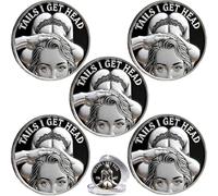 Heads I Get Tail/Tails I Get Head Commemorative Coin, Funny Heads and Tails Coins, Double-Sided Lucky Token, Heads I Get Tail Coin Humor Romantic Gift, Prank Gift for Valentine’s Day (5 PCS,C)