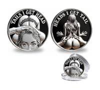 Heads I Get Tail/Tails I Get Head Commemorative Coin, Funny Heads and Tails Coins, Double-Sided Lucky Token, Heads I Get Tail Coin Humor Romantic Gift, Prank Gift for Valentine’s Day (1 PC,C)
