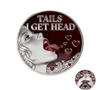 Heads I Get Tail/Tails I Get Head Commemorative Coin, Funny Novelty Challenge Coin for Couples, Double-Sided Lucky Token, Humor Prank Gift for Adults Date Night (1pc)