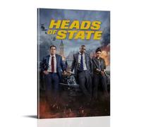 Heads of State Black Humor Noir Movie Poster Wall Art Canvas Aesthetic Cover Poster Vintage Music And Movies Decorative Painting for Living Room Bed Room 16x24inch(40x60cm) Frame-style