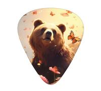 Heads Up Bear guitar pick set, 3 different thicknesses, 12 pieces for a variety of instruments