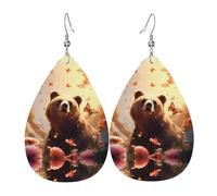 Heads Up Bear Leather earrings, European and American style earrings for young women, birthday gifts/Valentine's Day gifts