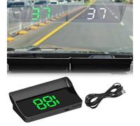 Heads Up Display Car - HUD Speedometer Car MPH Plug & Play for All Vehicles, Projects Real-Time Speed onto Windscreen for Safer Driving, Universal OBD2 Connection (Green) (KMH)