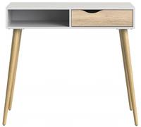 Heads White and Oak Effect 1 Drawer Console Table