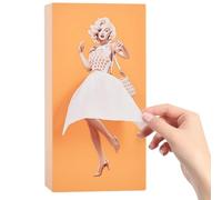 Headscents Skirt Tissue Box,Flying Skirt Tissue Box Holder,Creative Elegant Rectangular Lady Pulling Skirt Tissue Box,Funny Skirt Tissue Box Cover for Table Centerpiece Home&Office Decor (Orange)
