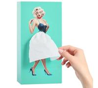 Headscents Skirt Tissue Box,Skirt-Flying Tissue Box Holder,Creative Elegant Rectangular Lady Pulling Skirt Tissue Box,Funny Skirt Tissue Box Cover for Table Centerpiece Home&Office Decor (Mint)