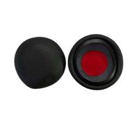 Headset Ear Pad Cover Compatible for Plantronics Blackwire C5200, Voyager Focus 1/2 and Poly Blackwire Series - Protein Leather, Black/Red, 6cm x 6cm, 2 PCS