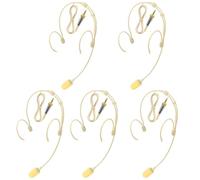 Headset Headworn Dual Earhook Face Microphone Hanging Condenser Omnidirectional Mic for Sennheiser,3.5mm Screw Lock Plug Microphone,Wired, with Windscreen and 1.5m Cable,5 Pack