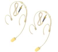 Headset Headworn Dual Earhook Face Microphone Hanging Condenser Omnidirectional Mic for Sennheiser,3.5mm Screw Lock Plug Microphone,Wired, with Windscreen and 1.5m Cable,2 Pack