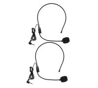 Headset Microphone 2 Pack with Adjustable Arm, Steel Earhook, Black