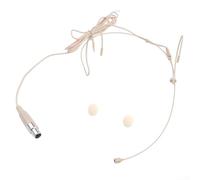 Headset Microphone with Dual Earhook and XLR 4 Pin TA4F Connection for Shure Cardioid Electret Condenser Mic for Vocal and Speech Applications
