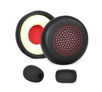 Headset Replacement Ear Cushions Compatible for Poly 8400 8410 | Protein Leather Headband Pad, Mic Foam, Call Meeting Comfort