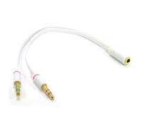 Headset with Mic Converter Cable 4 Pole 3.5mm Socket to 2x 3.5mm Plugs