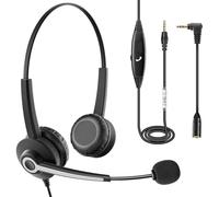 Headset with Microphone for Laptop, 3.5mm Wired Headset with Noise Cancelling Microphone & Audio Controls for Mobile Phone Laptop PC, Wired Stereo Computer Headphones for Call Center,Teaching,Office