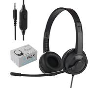 Headset with Microphone for Laptop Computer PC-10 Pack, Bulk Headphones with Mic for Office Work Meetings School Classroom Students, in-line Control Noise Canceling Headphones with 3.5mm Jack