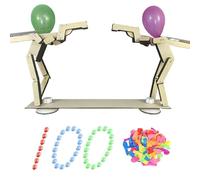 Headshot Woodbots, Handmade Wooden Shot Puppets Balloon Game, Whack a Balloon 2025 New Board Game, 100 Balloons with 2 Bambooman, Strategy Brain Thinking Development and Innovation