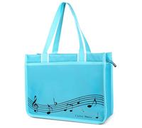 Headsitg Tote Bag Piano Bag Musical Note Handbag Piano Key Tote Bag,Womens Reusable Shopping Bags, Musical Notes-light Blue, L
