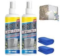 Headstone Cleaner for Graves, Gravestone Cleaning Foam Spray, Stone Restoration and Surface Maintenance Solution for Cemetery Tombstones and Memorial Stones, 100 ml (2)
